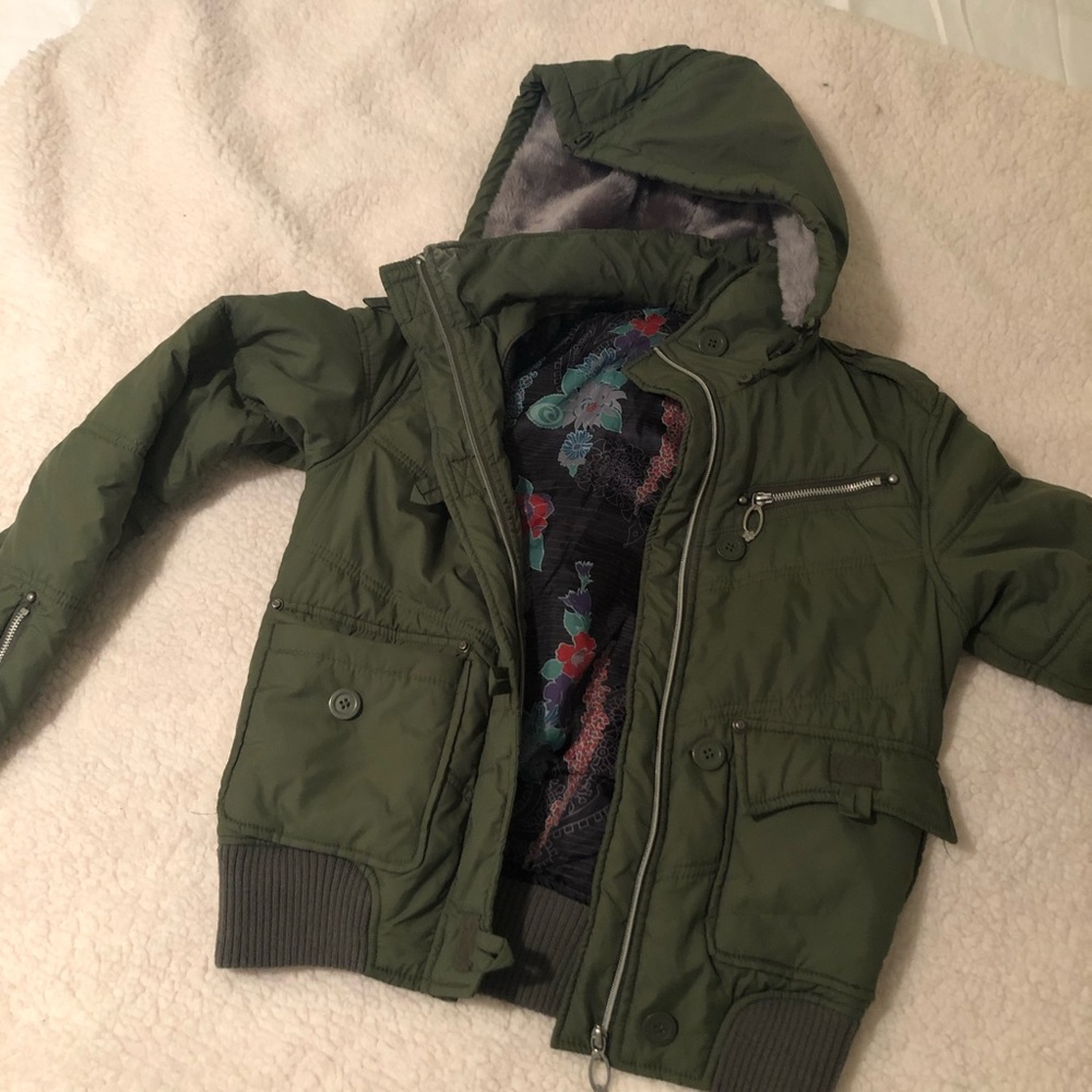 Military green winter jacket